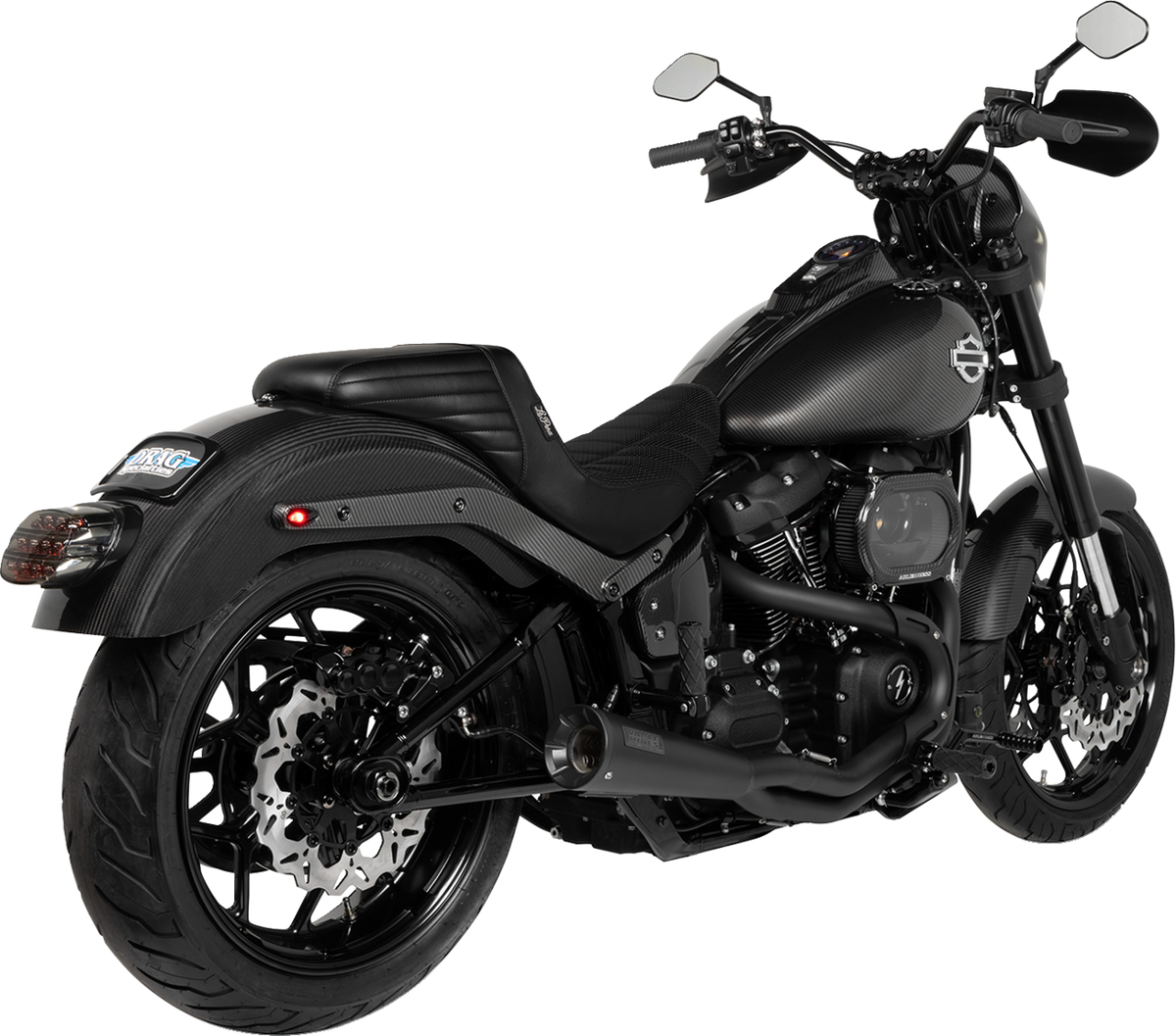 Vance & Hines 2-Into-1 Upsweep Exhaust System - Black - Stainless Steel