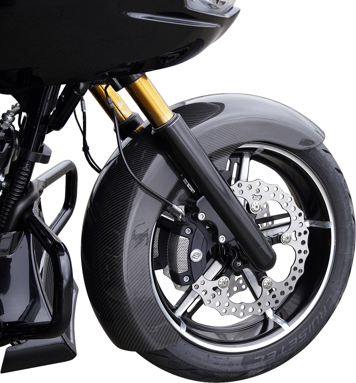 Arlen NESS Front Fender - Fat Wrapper - 18" - Carbon Fiber - FLT '24-'25