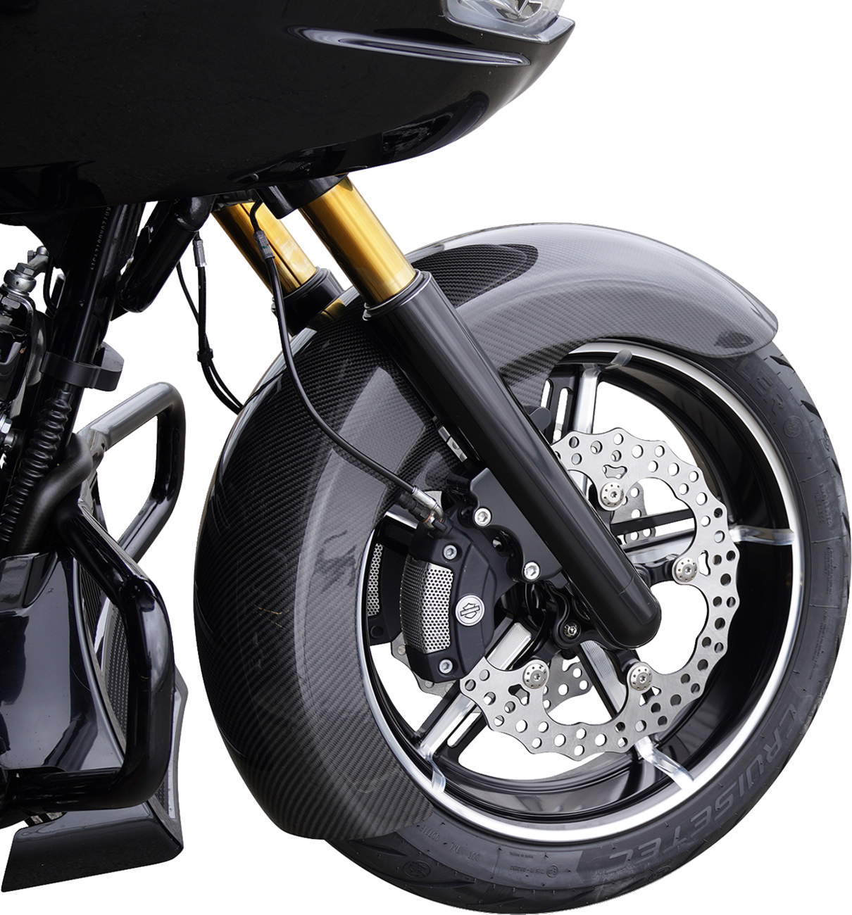 Arlen NESS Front Fender - Fat Wrapper - 18" - Carbon Fiber - FLT '24-'25