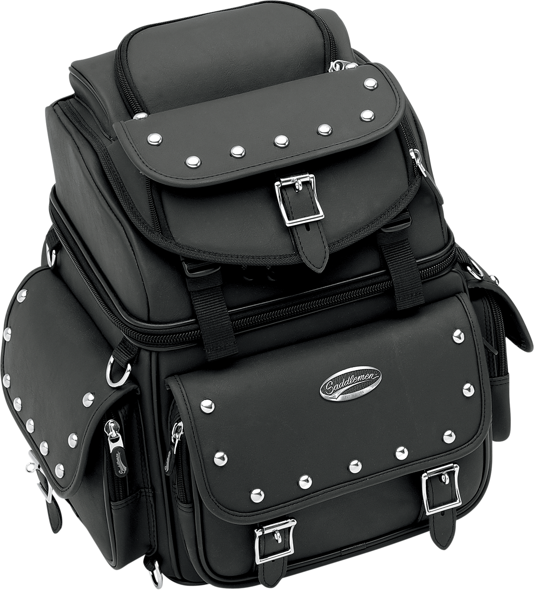 Saddlemen Sissy Bar Bag - Black Studded