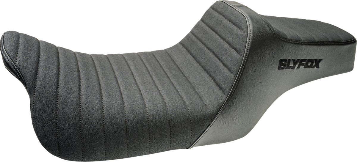 Slyfox Highnoon Seat - Vinyl - Classic Stitch - Black Logo - FLH/FLT '08-'24