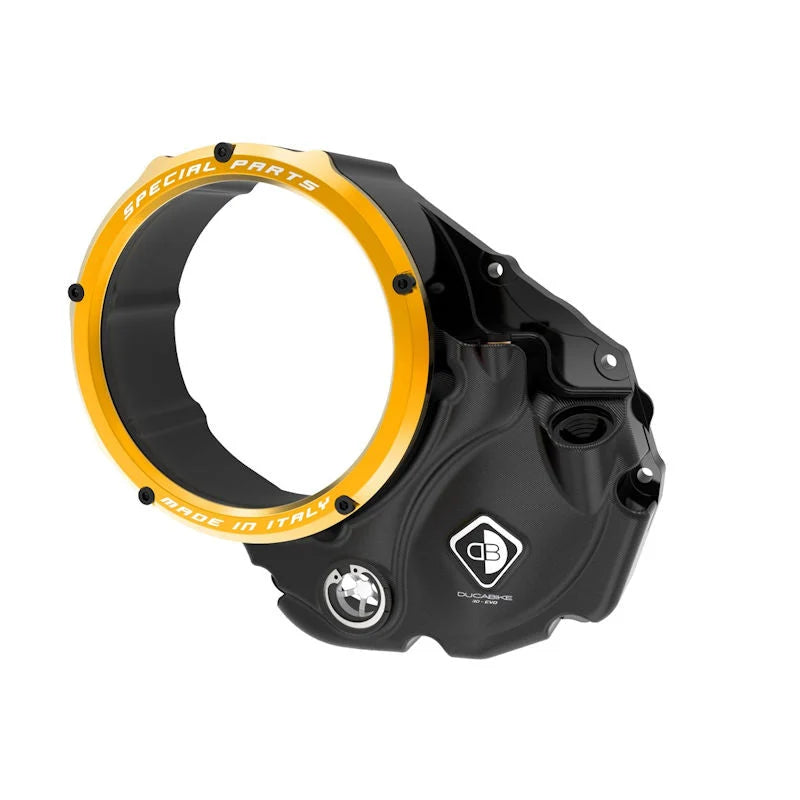 Ducabike DBK 3D Clear Clutch Cover For Ducati Monster 1200 1200S 1200R - Black-Gold