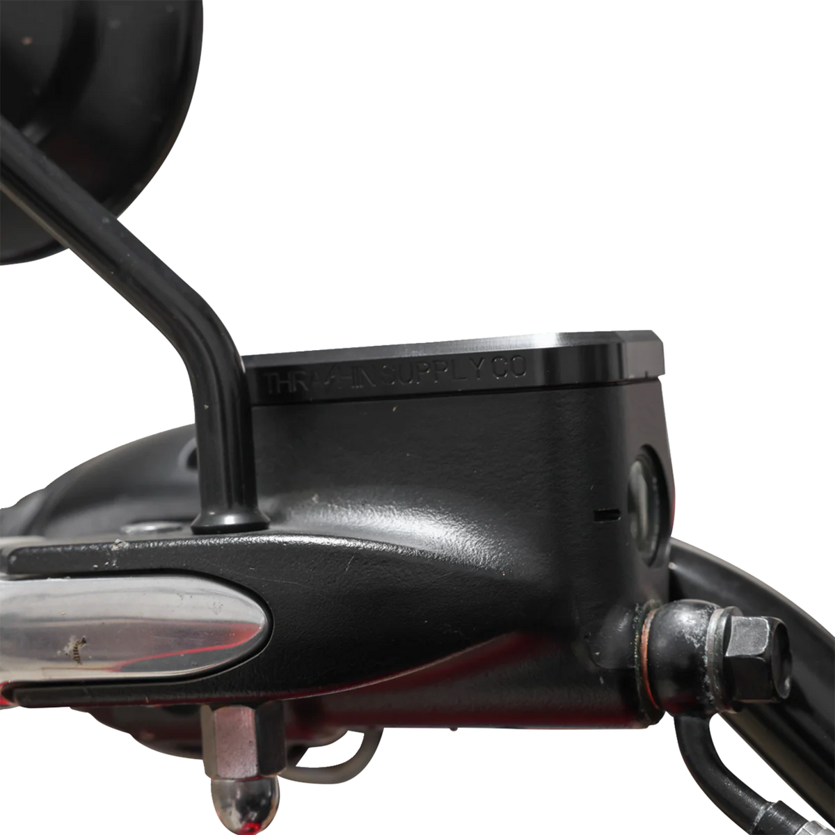 Thrashin Supply CO. Master Cylinder Cover - Brake - Front - Black/Twice-Cut