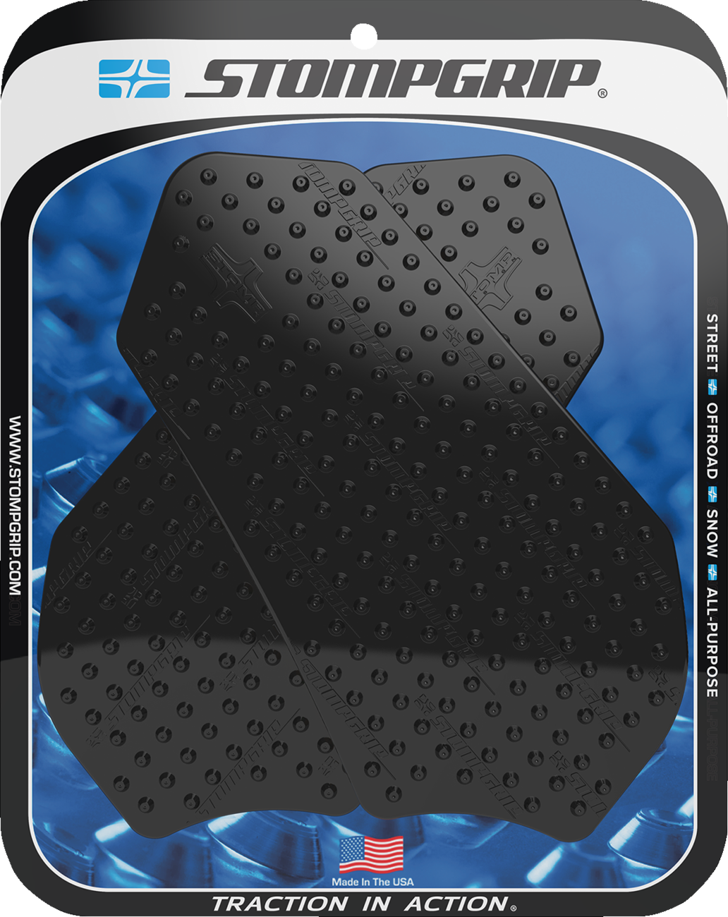 StompGrip Tank Grips - Volcano - Black - Suzuki - GS '11-'25