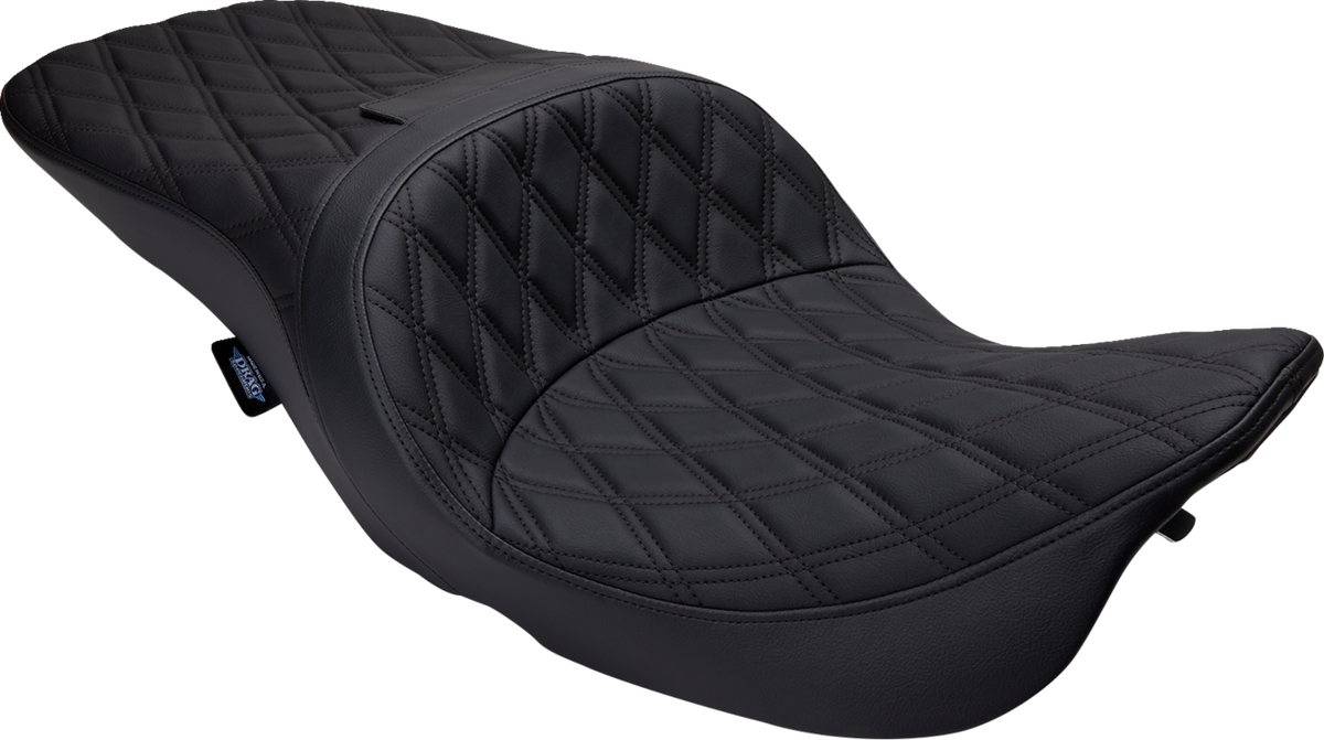 Drag Specialties Seats Freedom Seat - Vinyl - Double Diamond Black Stitch - FLH '97-'07