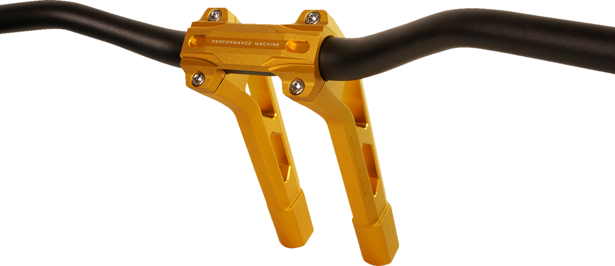 Performance Machine (PM) Phatbar & Riser Kit - Internal Wiring - 9" - Gold Ops
