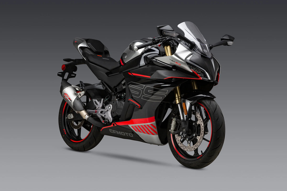 Yoshimura 450SS 23-26 / 450NK 24-26 AT2 Stainless Slip-On Exhaust, W/ Stainless Muffler