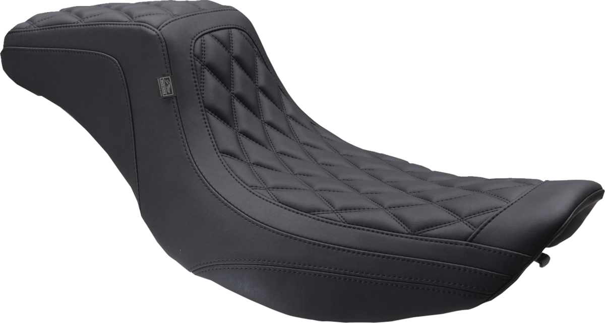 Mustang One Piece 2-Up Squareback Seat - Double Diamond - Black Stitch - FLH/FLT '97-'07