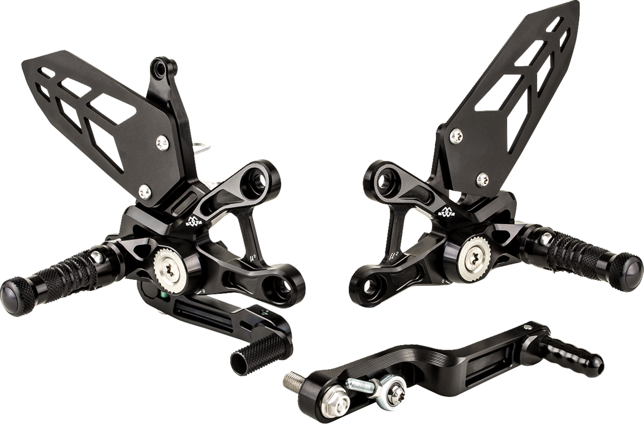 Gilles Tooling MUE2 Rearset - Black - Suzuki