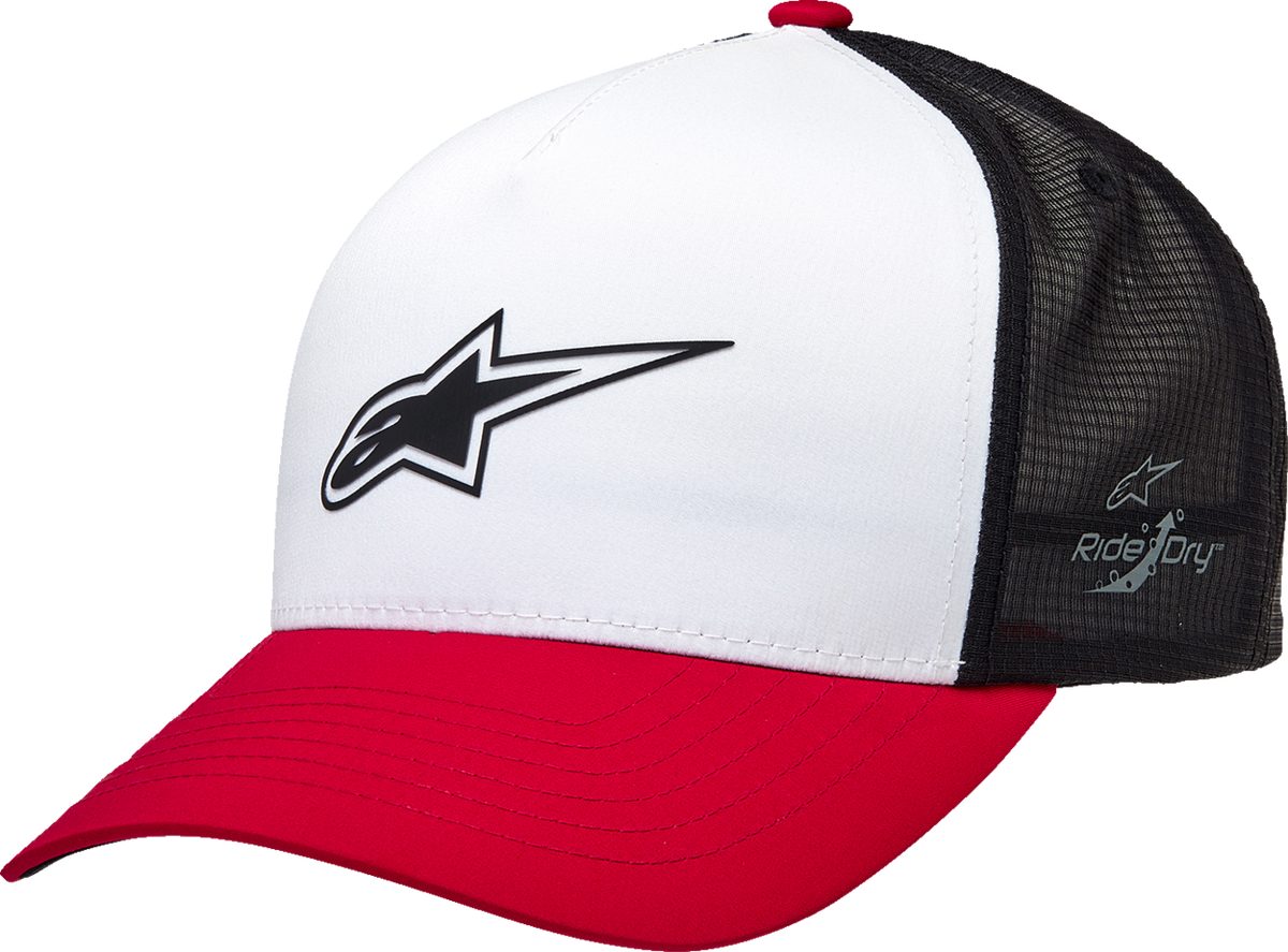 Alpinestars Advantage Tech Trucker Hat - White/Red/Black - One Size