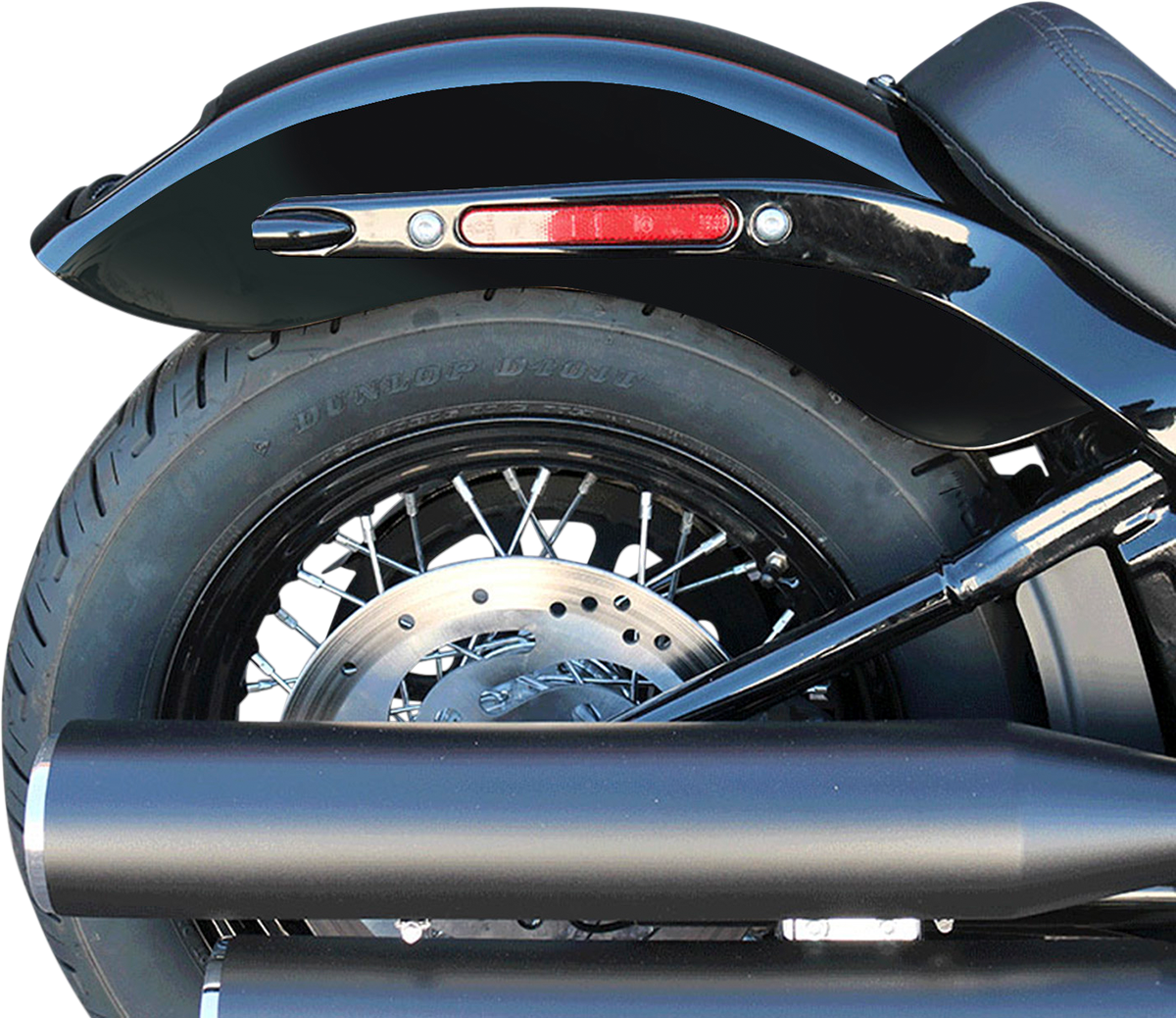 Paul Yaffe Bagger Nation The Fix Rear Fender - Black Frame Plate - HD Softail '18-'20