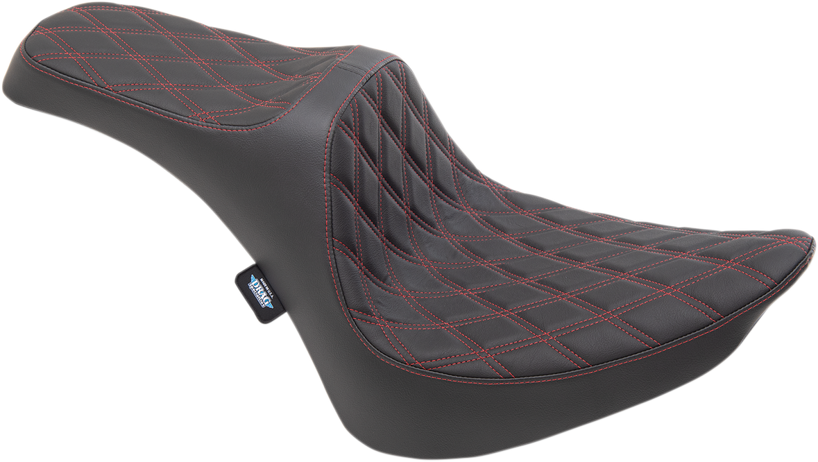 Drag Specialties Seats Predator III Seat - Double Diamond - Red Stitching - FXST/FLST '84-'99