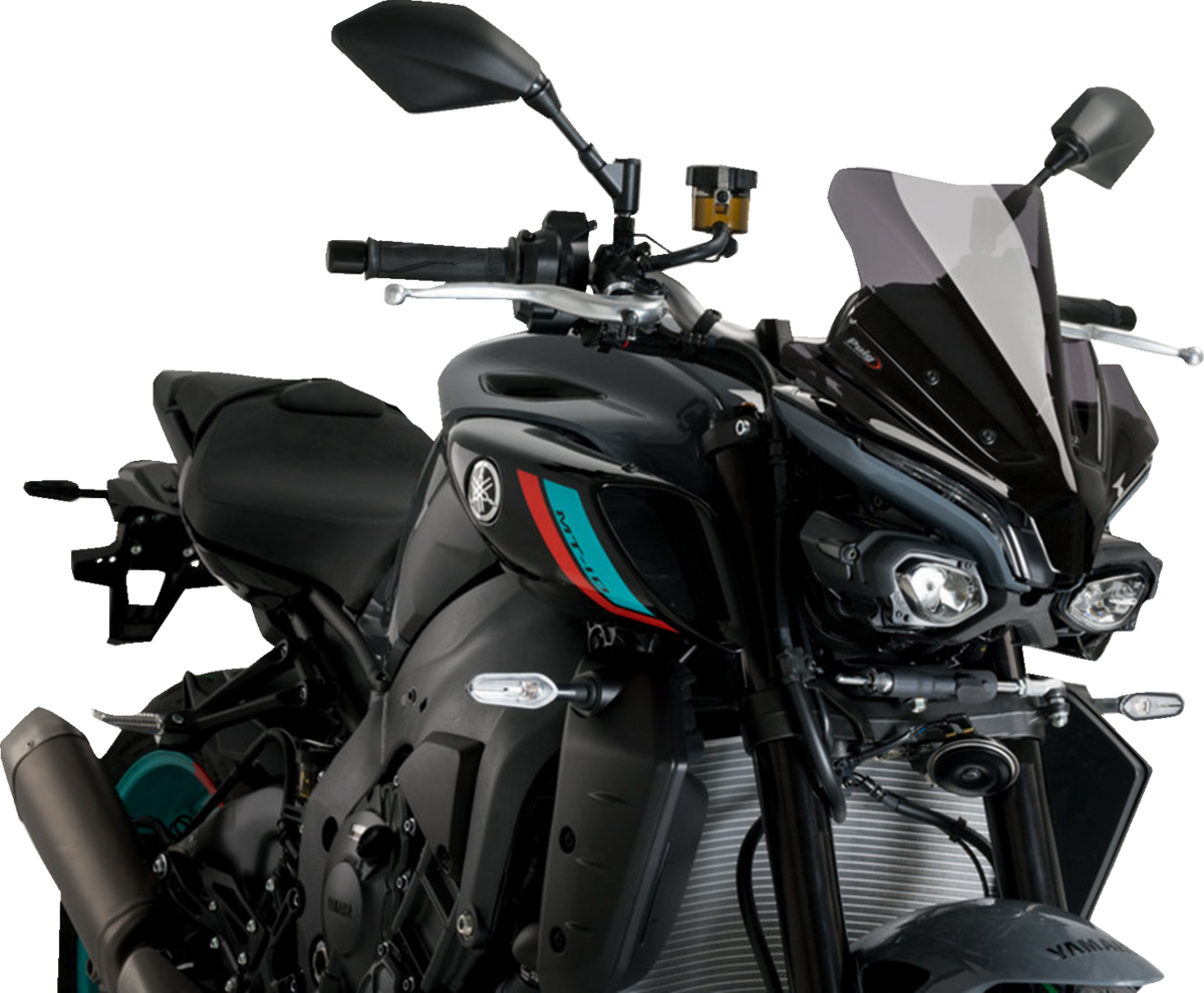 PUIG HI-Tech Parts New Generation Sport Windshield - 14" - Dark Smoke - MT-10/SP