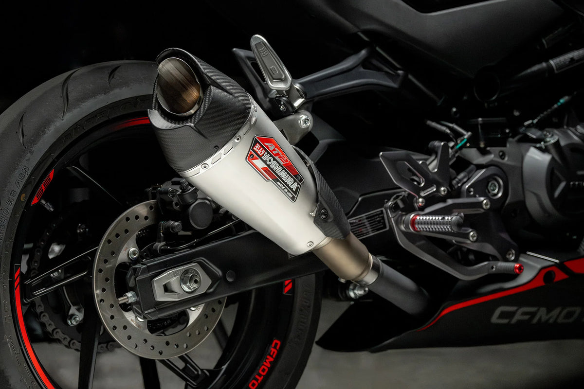 Yoshimura 450SS 23-26 / 450NK 24-26 AT2 Stainless Slip-On Exhaust, W/ Stainless Muffler