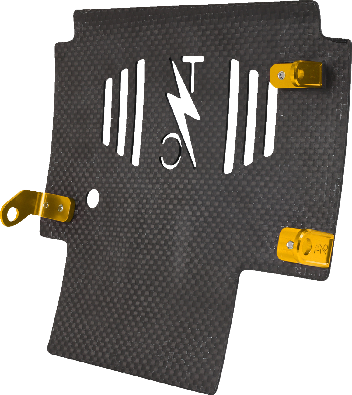 Thrashin Supply CO. Skid Plate - Carbon Fiber/Forged - With Gold Brackets - FLHX/FLTRX