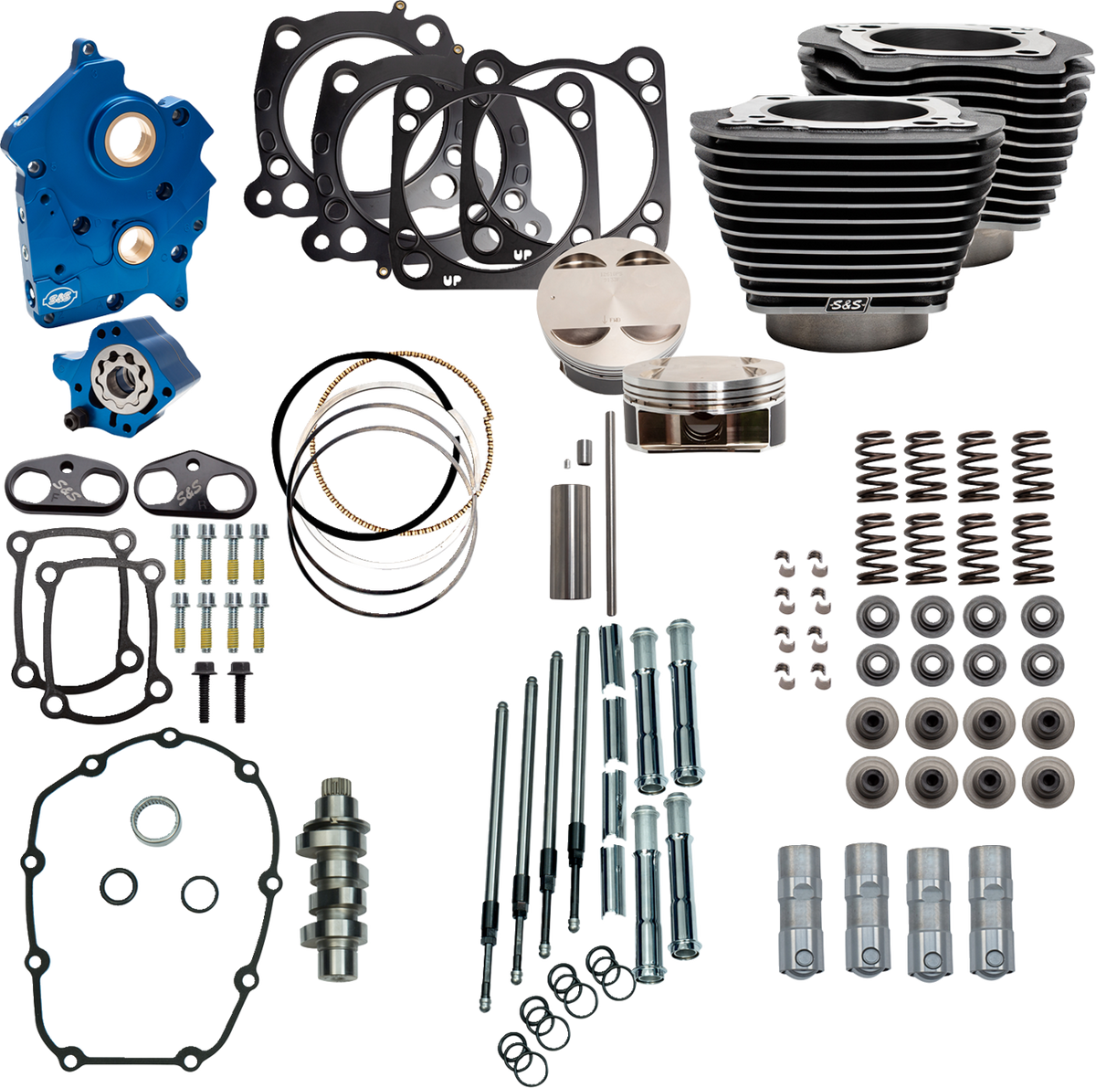 S&amp;S Cycle Power Pack - 4.500" Stroke - Water Cooled - Black Granite W/Highlights - M8