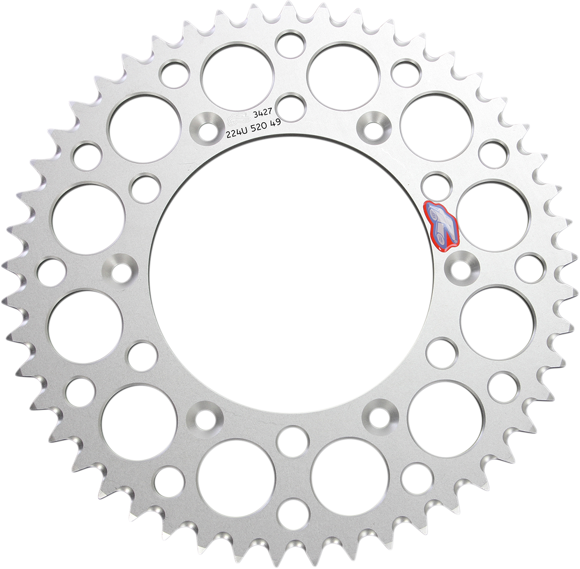 Renthal Rear Sprocket - Aluminum - 49 Tooth - Silver