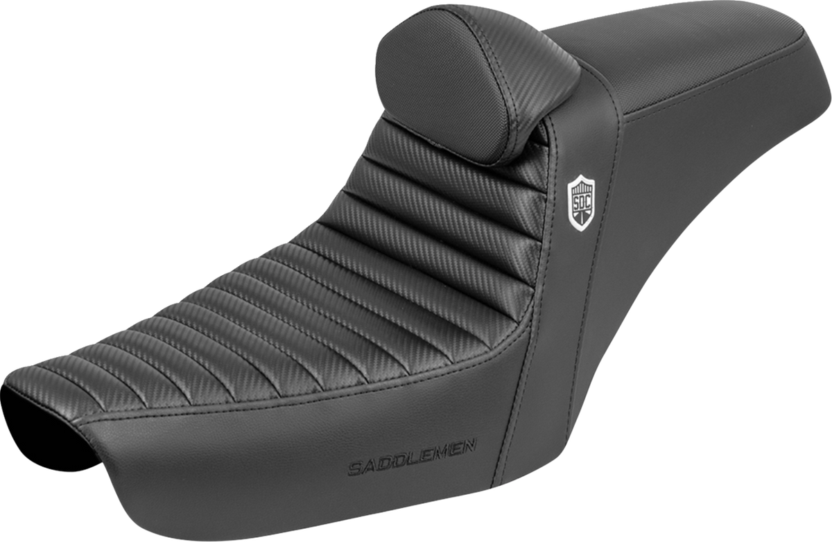 Saddlemen Step-Up Seat - Gripper - Black - With Backrest - FXD '96-'03