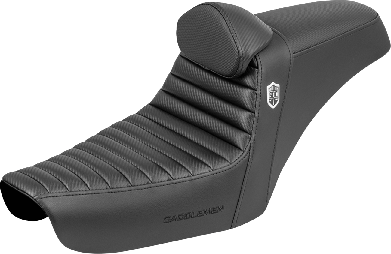 Saddlemen Step-Up Seat - Gripper - Black - With Backrest - FXD '96-'03