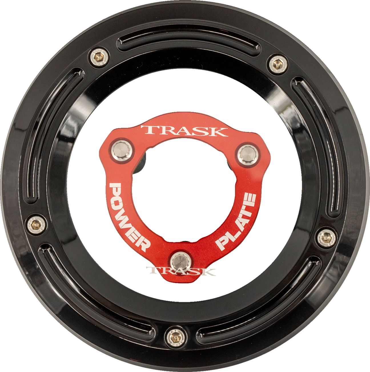 Trask Derby Cover With Power Plate - Black/Red - Kit - '17-'25 Harley-Davidson