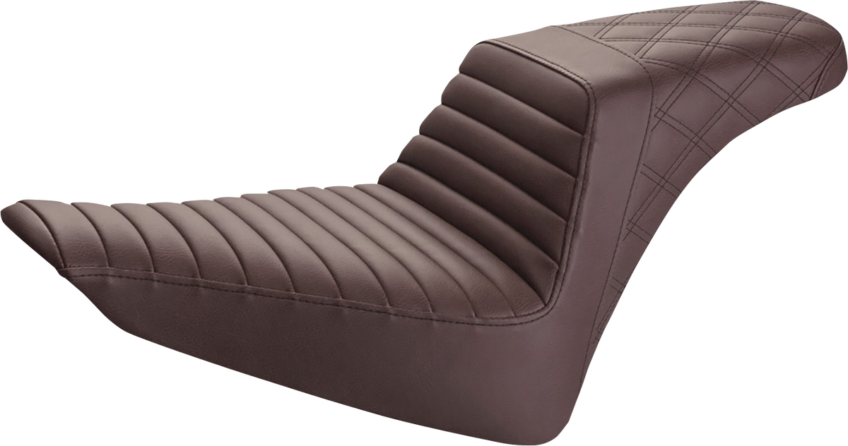 Saddlemen Step-Up Seat - Front Tuck-N-Roll/Rear Lattice Stitch - Brown
