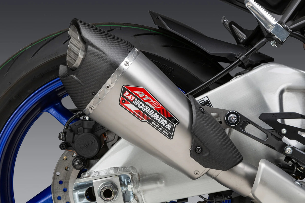 Yoshimura MT-10 22-26 AT2 Stainless Slip-On Exhaust, W/ Stainless Muffler