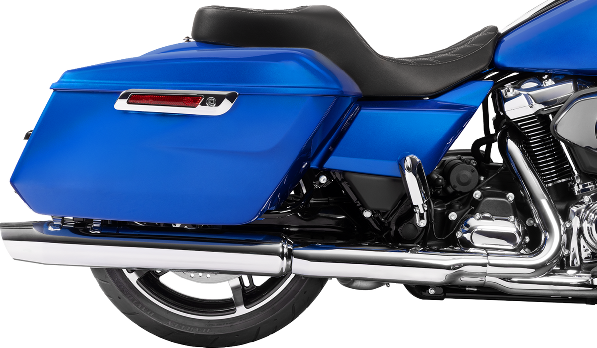 Drag Specialties Seats Forward Position Freedom Seat - Vinyl - Silver Double Diamond Stitch - FLH/FLT '23-'25