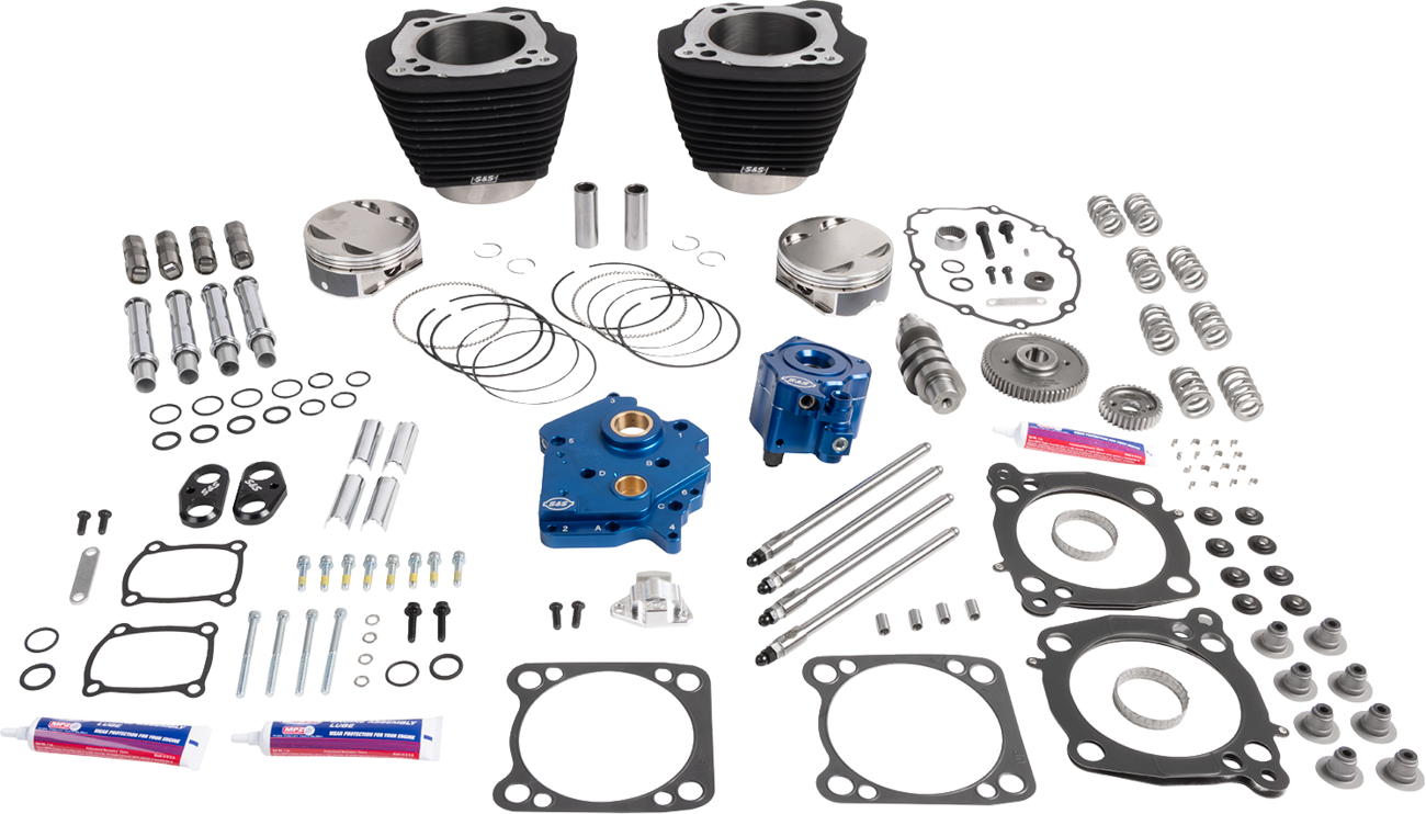 S&S Cycle Power Package - Oil Cooled - 496 Gear Drive - Wrinkle Black W/O Highlight - M8