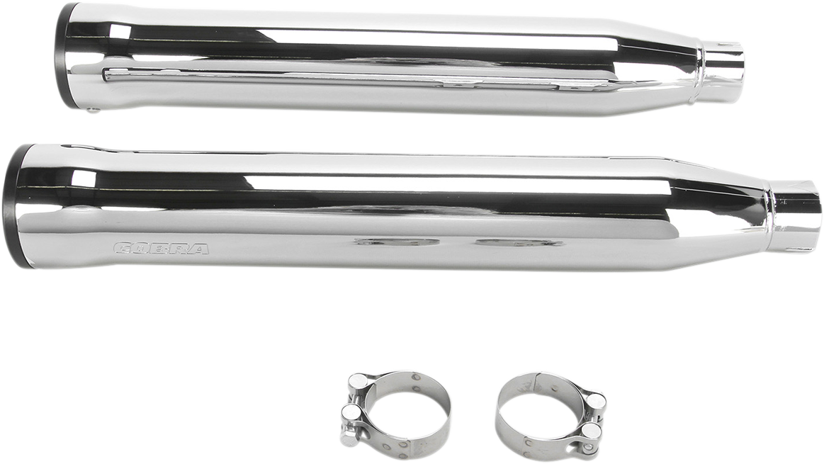 Cobra Slip-On Mufflers With Race Pro Tips - 3" - Chrome - '07-'17 FLSTN/FLSTSB/FLSS/FLSTFBS