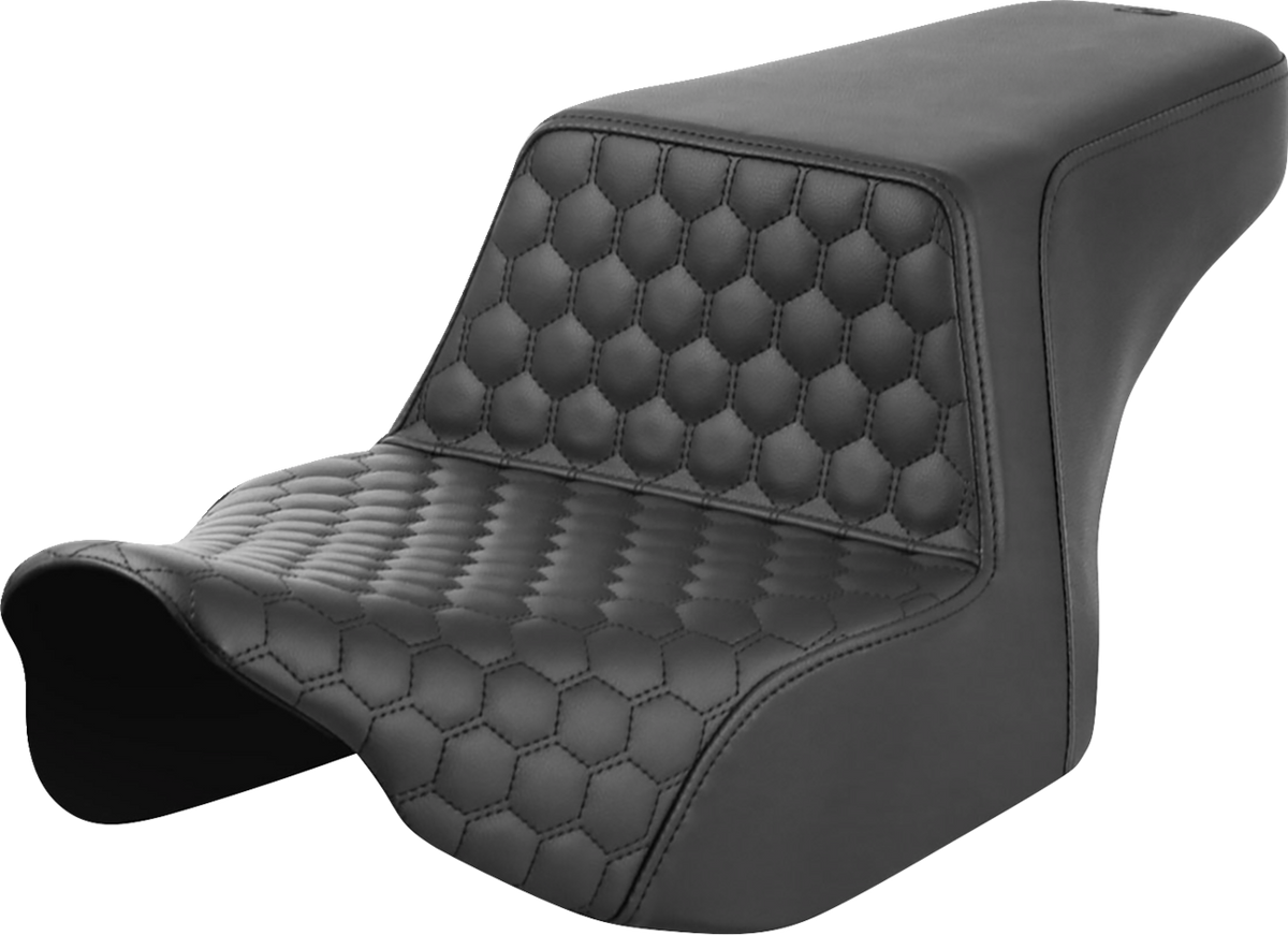 Saddlemen Step-Up Seat - Front Honeycomb - Black Stitching - FL '23-'24