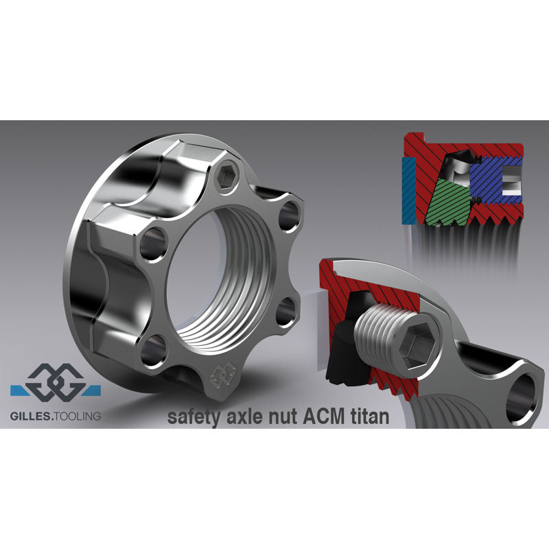 Gilles Tooling Titanium Rear Safety Axle Nut for BMW S1000RR M1000RR