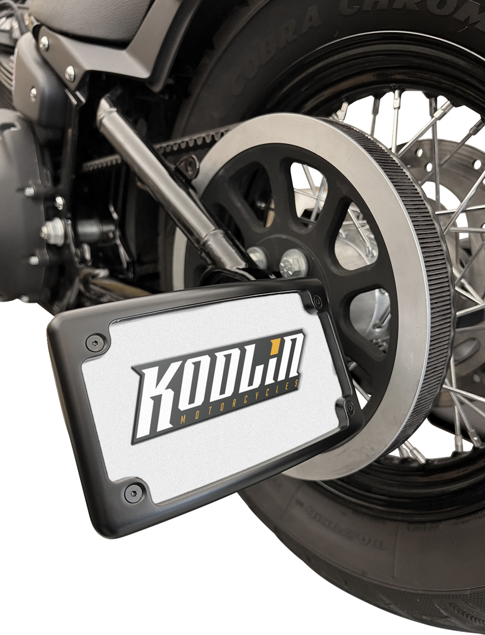 Kodlin USA License Plate Bracket - Black - M8 Softail