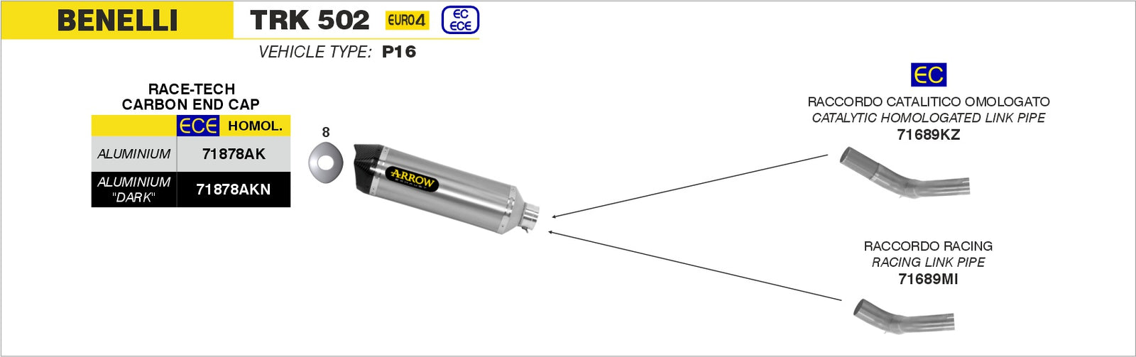 Arrow 71689KZ Catalytic Mid-Pipe