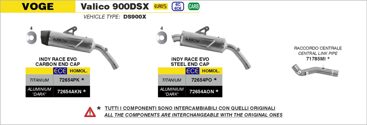 Arrow 72654AKN Indy Race EVO Aluminium Dark Slip On With Carbon End Cap