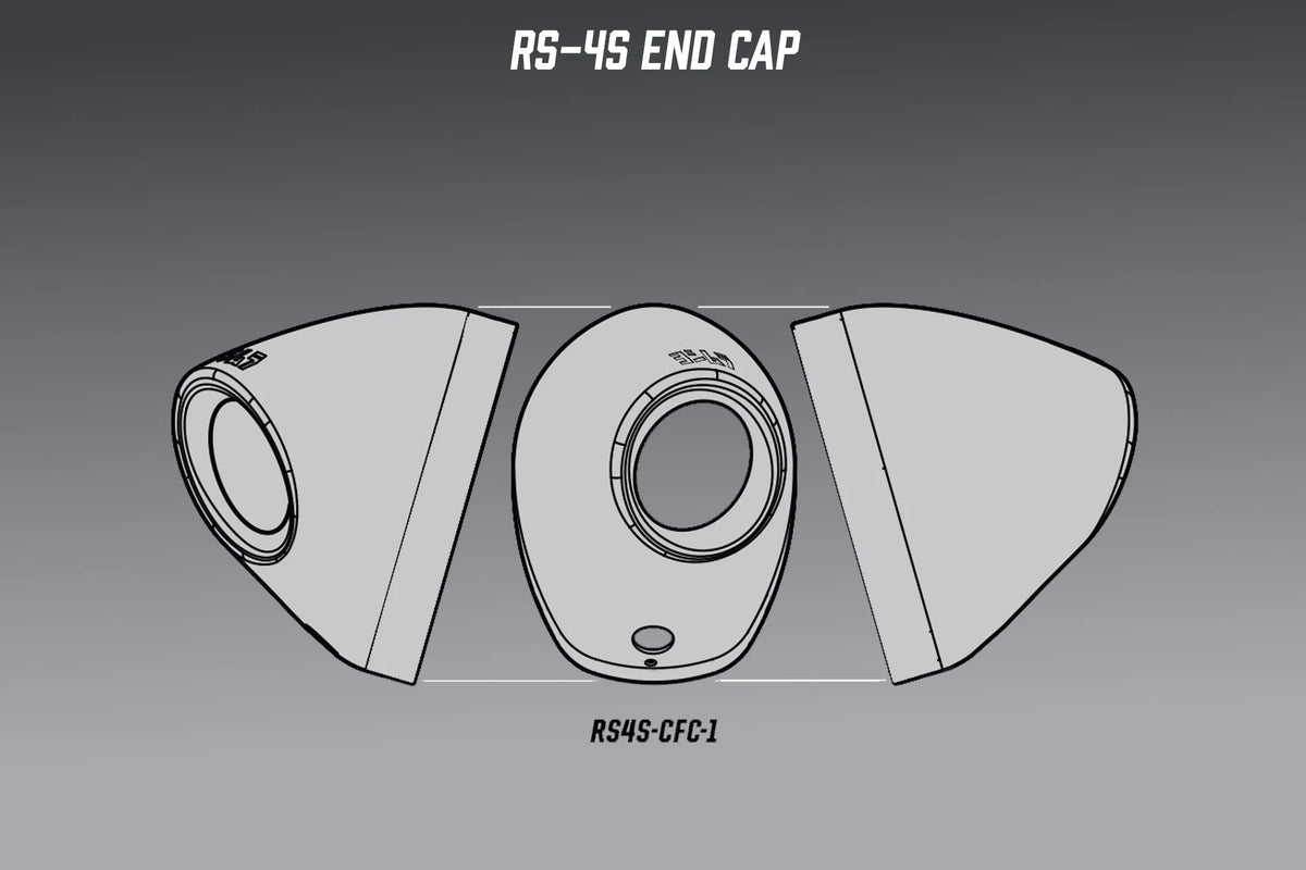 Yoshimura RS4S Carbon Fiber End Cap Cover W/ Insert Hole