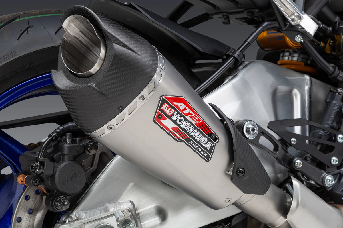 Yoshimura MT-10 22-26 AT2 Stainless Slip-On Exhaust, W/ Stainless Muffler