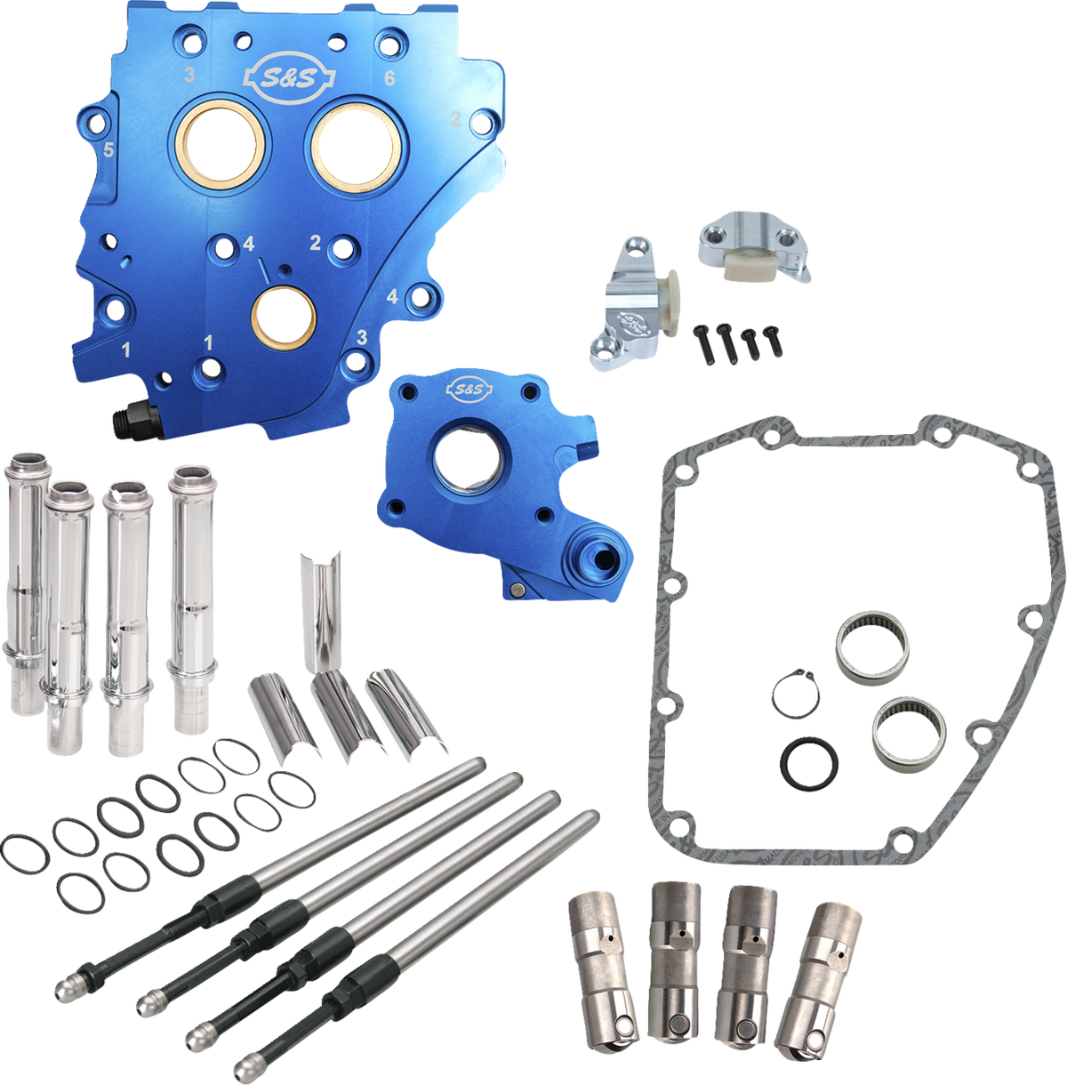 S&amp;S Cycle Cam Chest Kit Without Cams - Chain Drive - Chrome Pushrods - Twin Cam