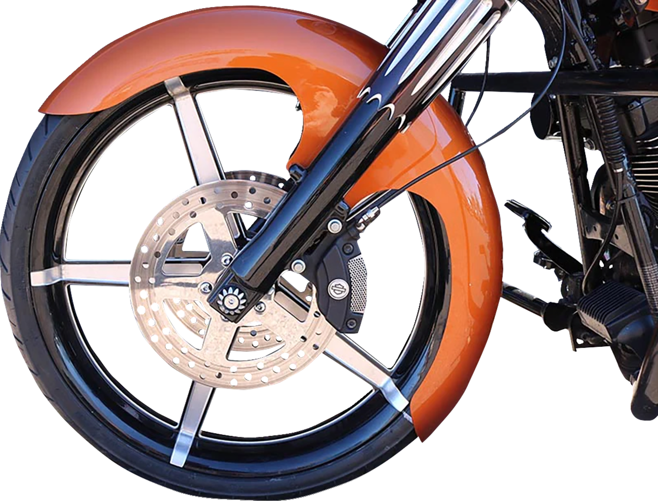 Paul Yaffe Bagger Nation Thicky Front Fender - 21" Wheel - With Black Spacers - HD - Touring