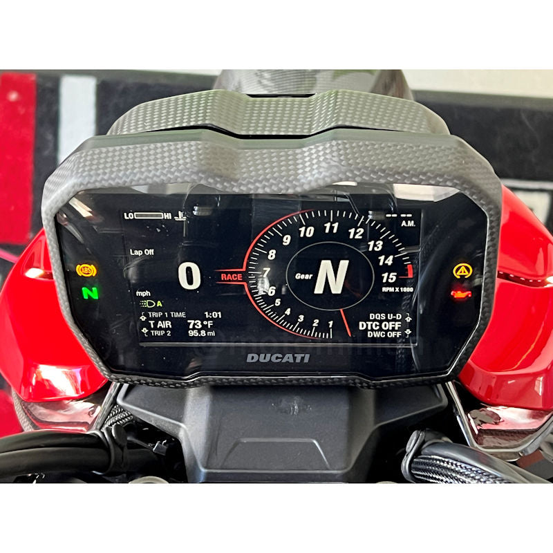Dieci83 Carbon Fiber Instrument Cluster Surround Cover Streetfighter V4 V4S