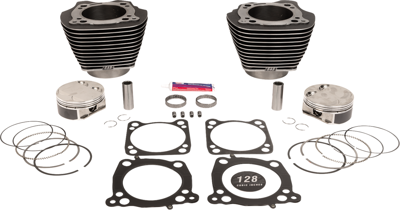 S&S Cycle Cylinder Kit - 128" Big Bore - Black Granite W/Highlights - 114"/117" M8