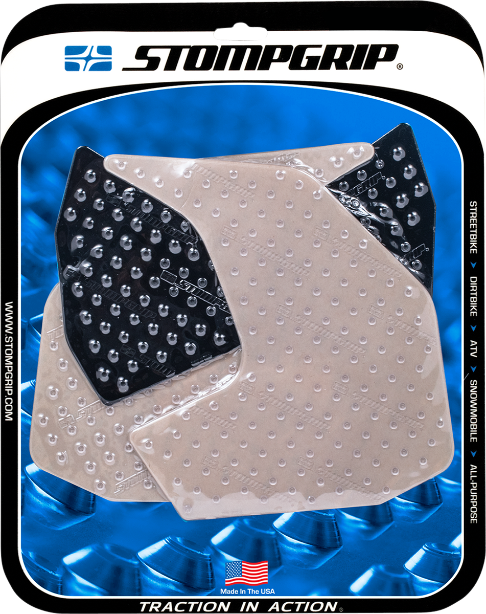 StompGrip Tank Grips - Volcano - Clear/Black - Yamaha - FZ/MT '14-'20