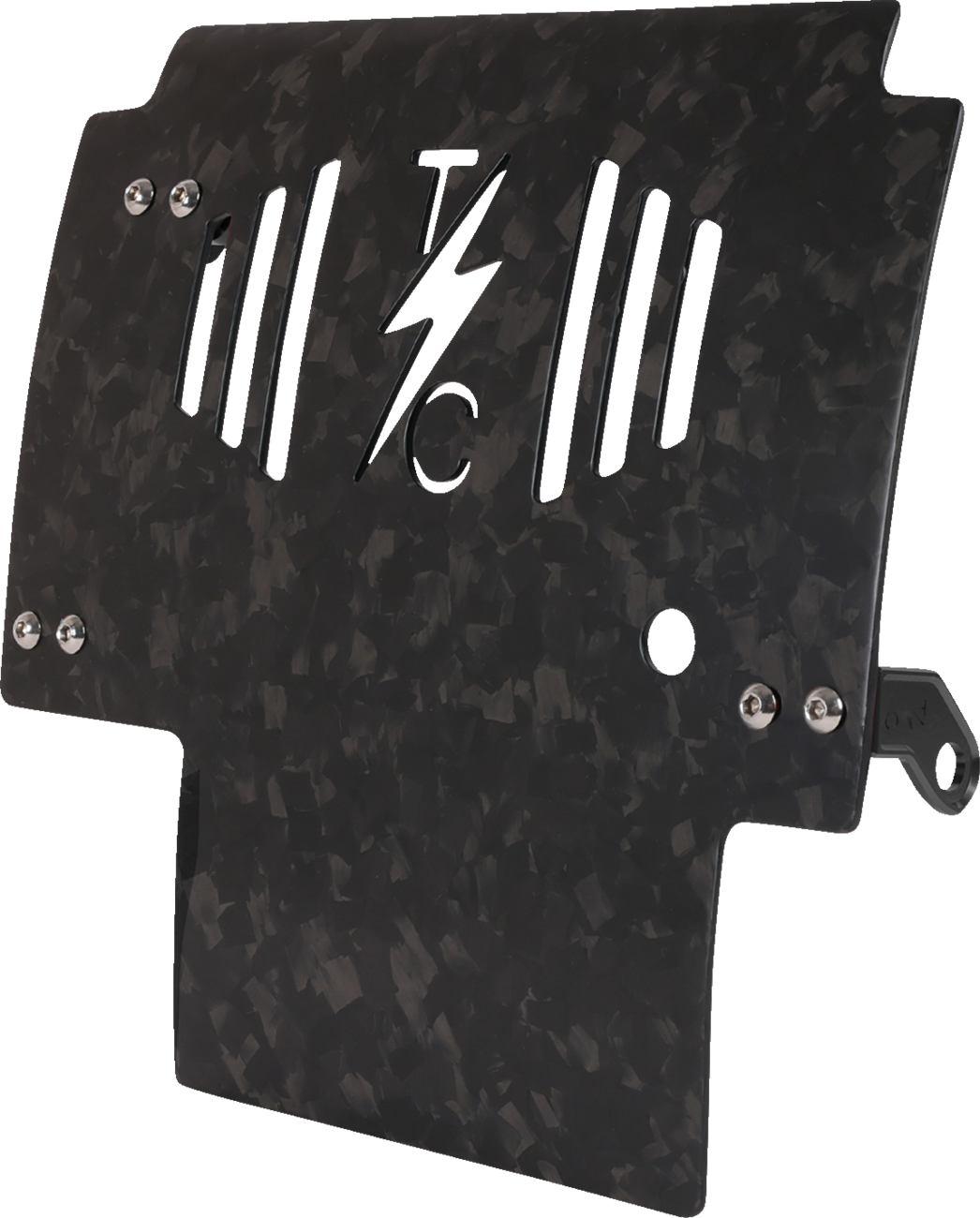 Thrashin Supply CO. Skid Plate - Carbon Fiber/Forged - With Black Brackets - FLHX/FLTRX