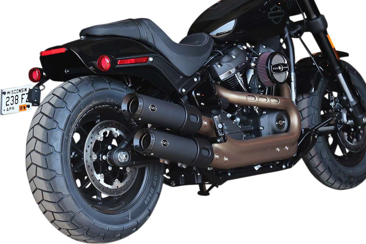 S&amp;S Cycle Grand National Slip-On Mufflers - Guardian Black - FXFB