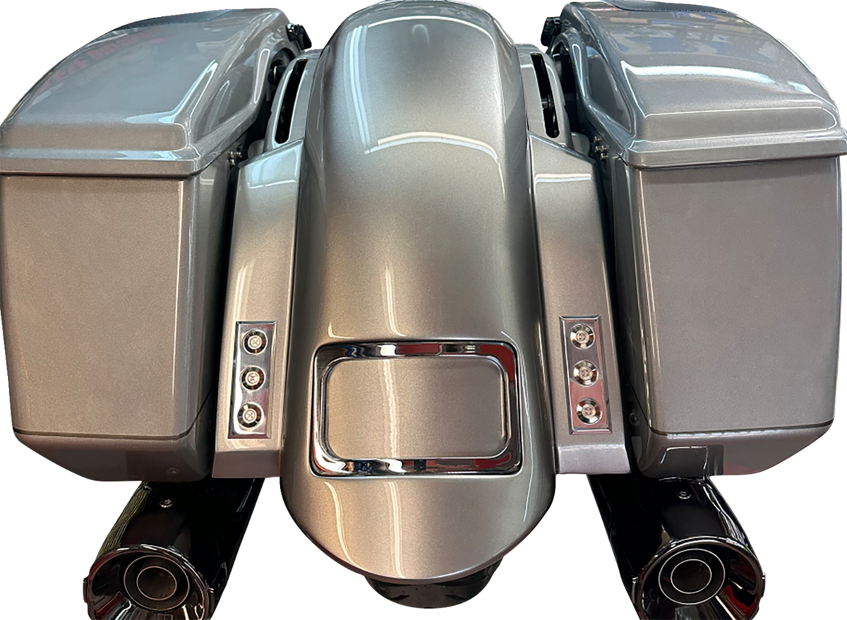 Paul Yaffe Bagger Nation Short Rear Fender - Sport - With Chrome Plate Frame - Thunder-Pod Taillight