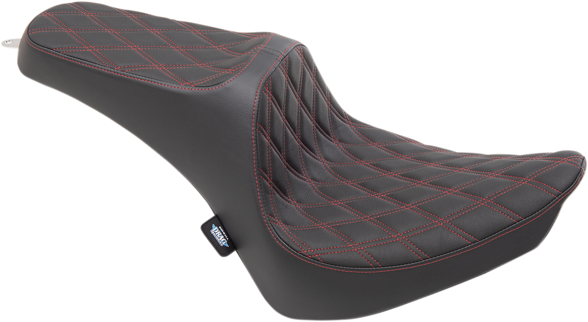 Drag Specialties Seats Predator III Seat - Double Diamond - Red Stitching - FX/FL '00-'17