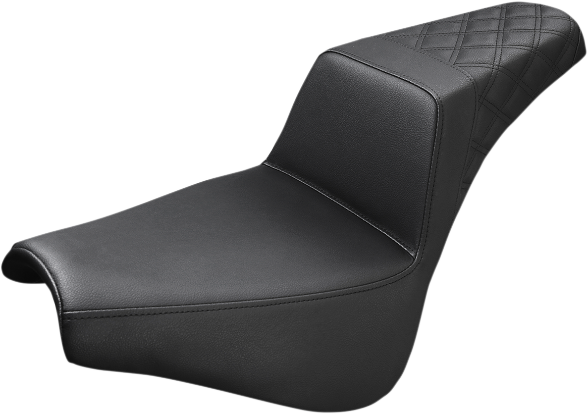 Saddlemen Step-Up Seat - Rear Lattice Stitch - Black - FX '18-'24