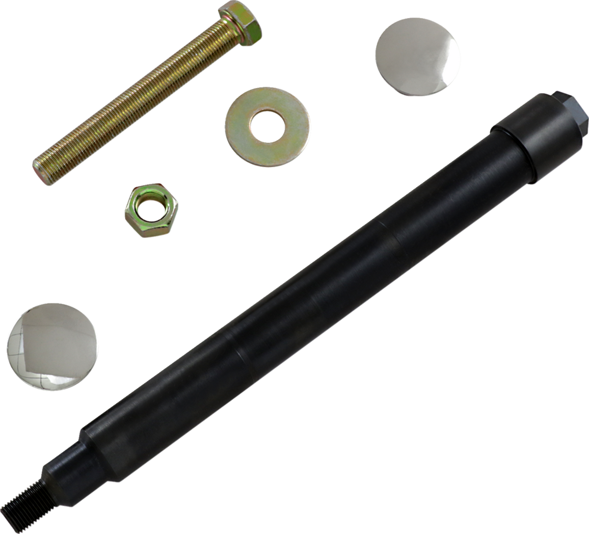 Klock Werks Axle Kit - Flush Mount - Front - Black W/Polished End Caps