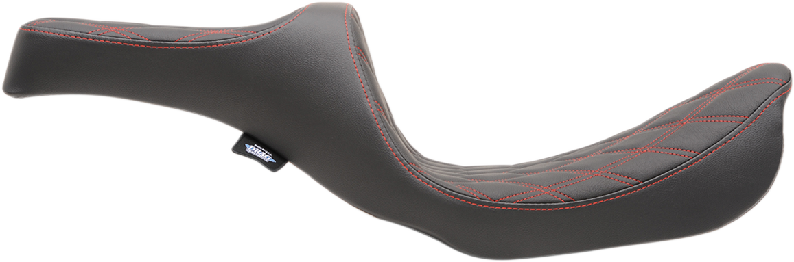 Drag Specialties Seats Predator III Seat - Double Diamond - Red Stitching - FXD/FLD '06-'17