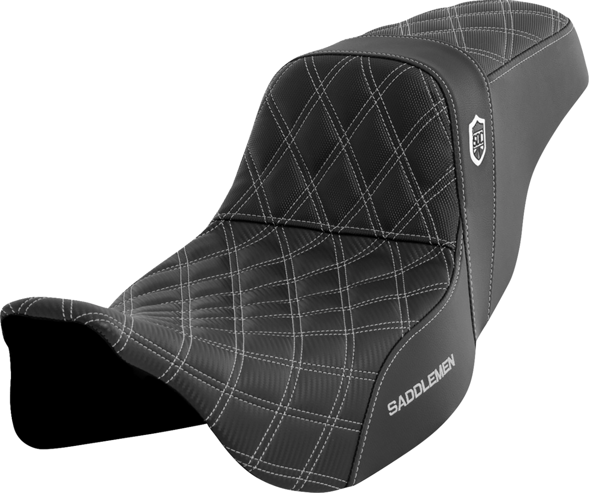 Saddlemen Pro Series SDC Performance Seat - W/O Backrest - Silver Stitch - FLH/FLT '08-'23