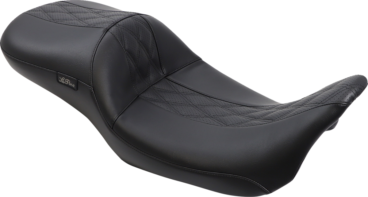 Le Pera Maverick Daddy Long Legs Seat - Black W/ Black HR Inlay - Double Diamond - FL '08-'23